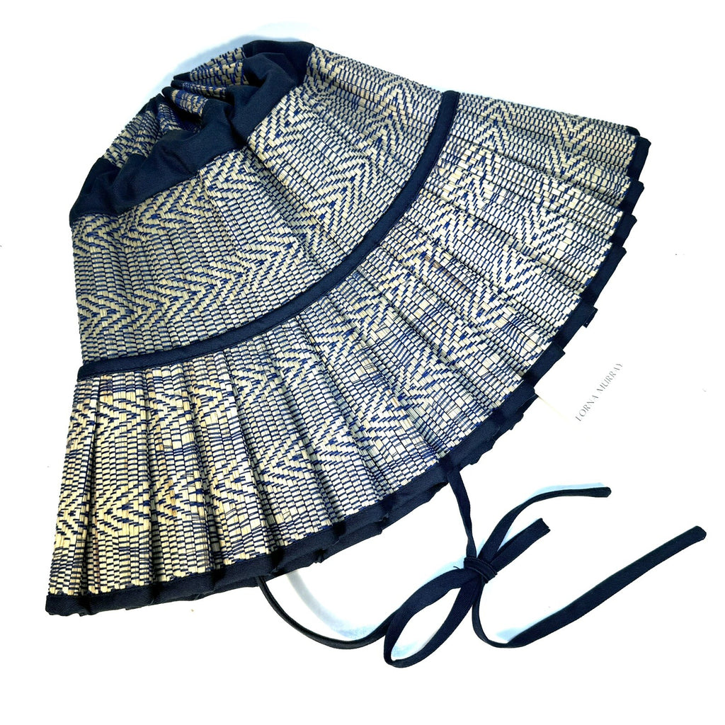 LORNA MURRAY x Veronica Beard Aegean Sea Capri Straw Maxi Hat Blue (MSRP $148)