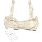 KHAITE Womens Eda Cashmere Knit Bralette Top Custard Ivory (MSRP $540)