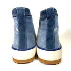 DIESEL Mens Principia Mid Top Denim Logo Sneakers Light Blue (MSRP $225)