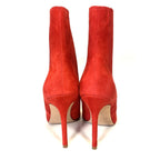 VERONICA BEARD Wonder Woman Lisa Suede Leather Heel Boots Red (MSRP $498)