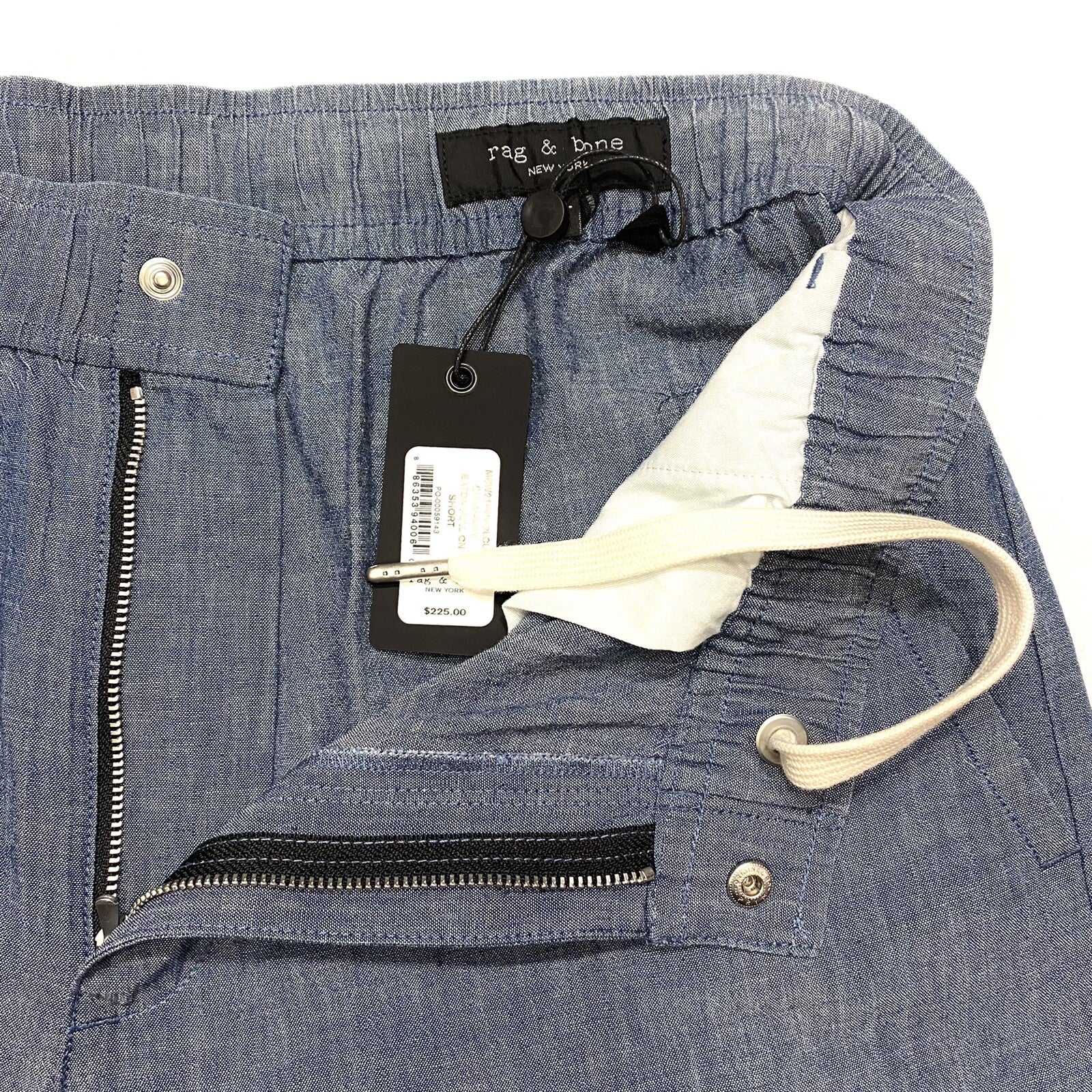 RAG & BONE Mens Eaton Pull On Chambray Cotton Shorts Blue (MSRP $225)
