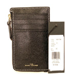 MARC JACOBS J Link Leather Zip Card Case Key Holder Wallet Black (MSRP $115)