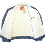 LEVIS Mens Vintage Fit Sherpa Jacket Denim Jean Trucker Jacket Blue L