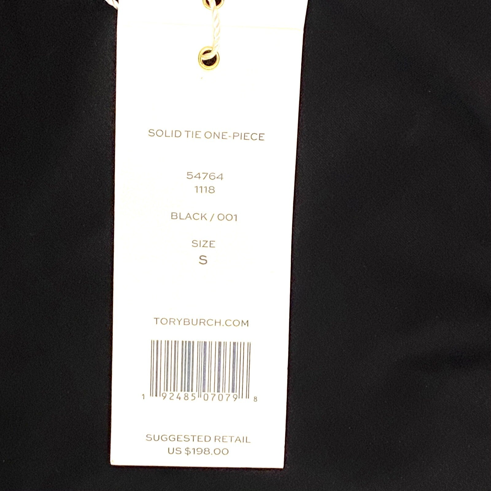 TORY BURCH Solid Tie One Piece Swimsuit Black S (MSRP $198)