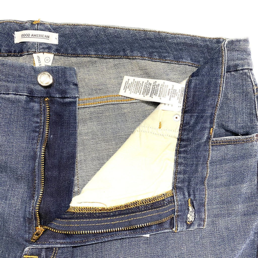 GOOD AMERICAN Womens Good Legs Crop Plus Size Jeans Blue (MSRP $129)