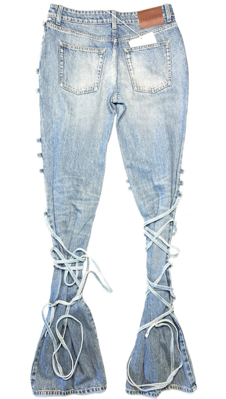ALEXANDER MCQUEEN Womens Corset Lace Denim Jeans Indigo Blue 27 (MSRP $1,760)