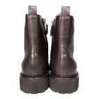 BALLY Mens Brady Grained Calf Leather Combat Boots Brown (MSRP $1,150)