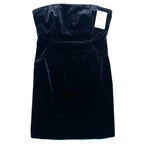 THEORY Womens Strapless Stretch Cotton Velvet Mini Dress Baltic Blue (MSRP $395)