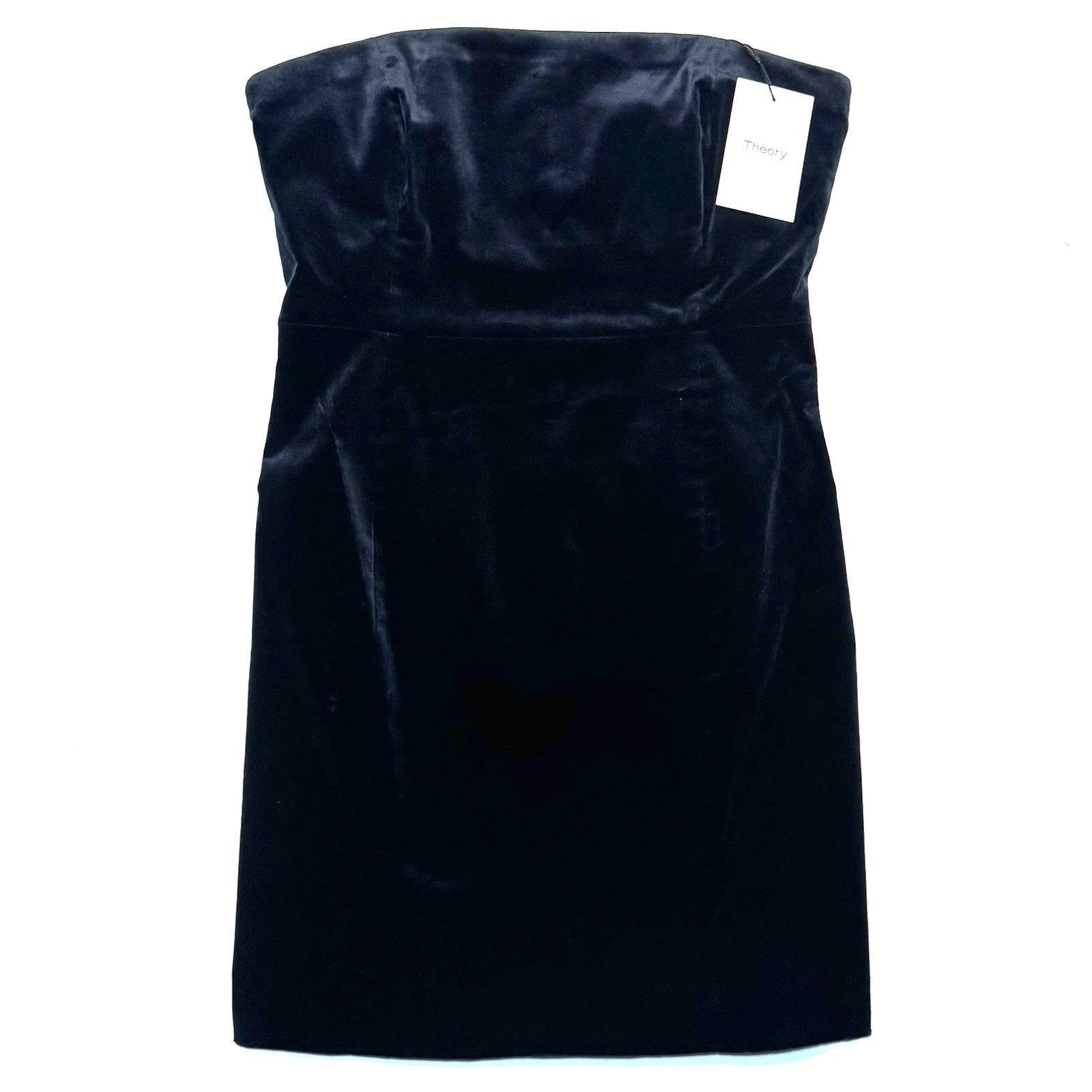 THEORY Womens Strapless Stretch Cotton Velvet Mini Dress Baltic Blue (MSRP $395)