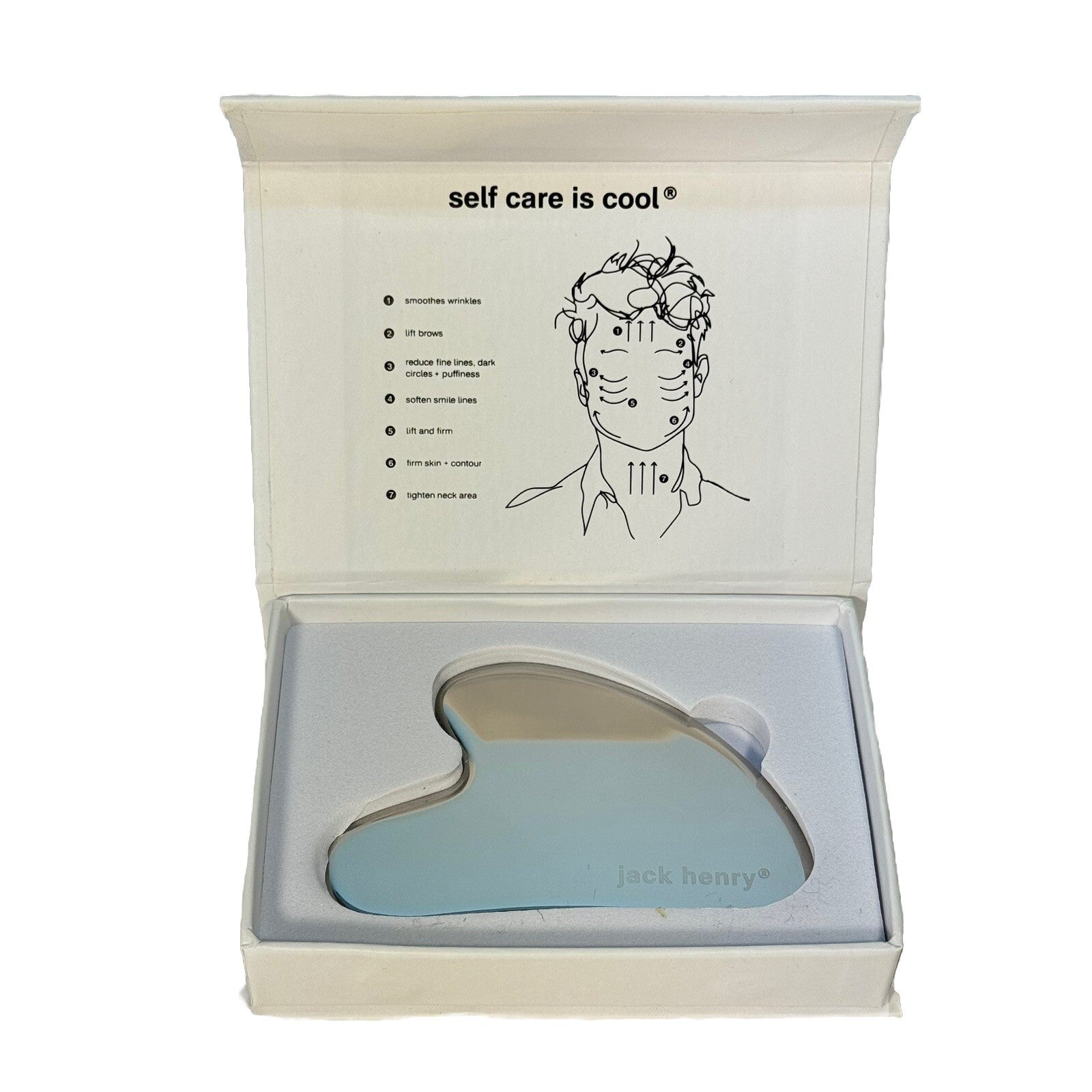 JACK HENRY Face Blade Stainless Steel Gua Sha Facial Massage Tool (MSRP $36)
