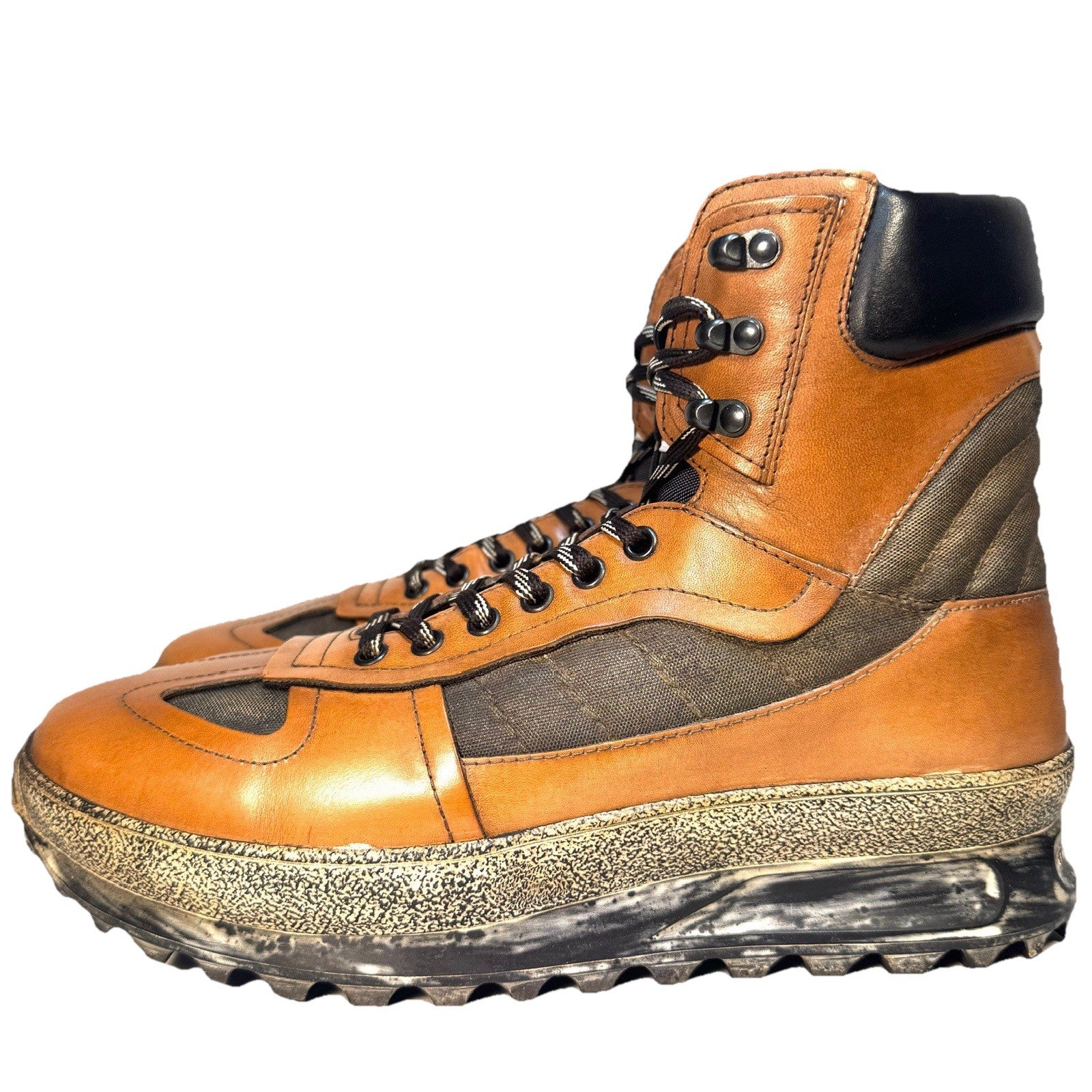 MAISON MARGIELA Mens Climber Hiker Leather Sneaker Boots Brown (MSRP $1,100)