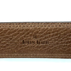 JOHN LOBB Mens Carnegie Palladium 50mm Calf Leather Belt Brown 120cm (MSRP $800)
