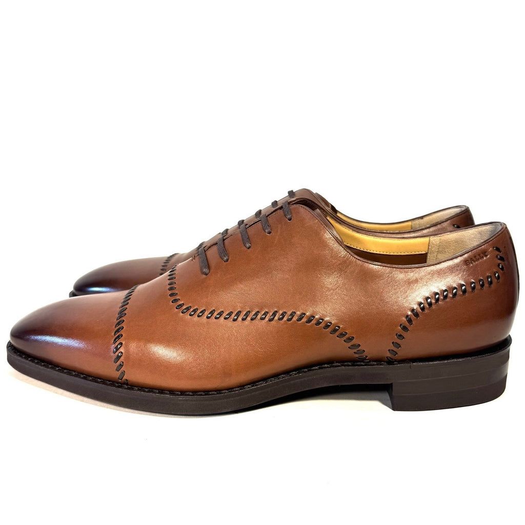 BALLY Scribe Mens Scleyr Cuero Calf Leather Oxford Shoes Brown 12 (MSRP $1,260)