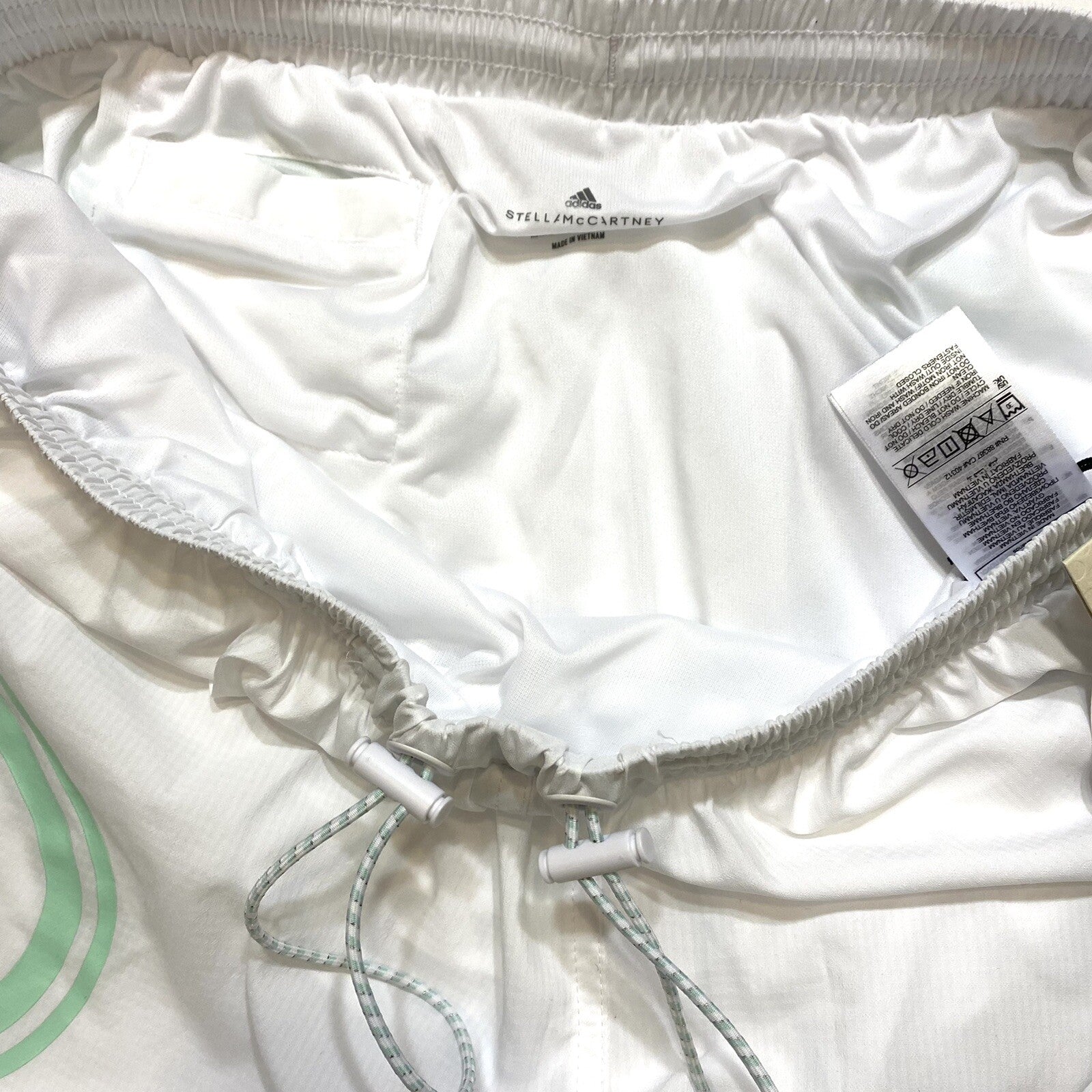 ADIDAS STELLA MCCARTNEY Womens TPA Striped Shorts White (MSRP $95)