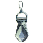 DUNHILL Cadogan Saffiano Leather Key Fob Keychain Stone Blue (MSRP $250)