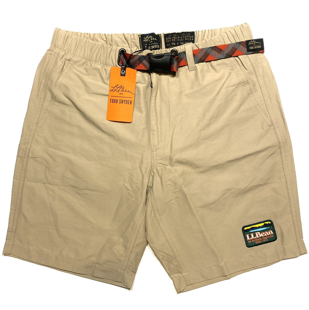 LL BEAN x TODD SNYDER Mens Recycled Nylon Climbing Shorts Dune Khaki (MSRP $129)