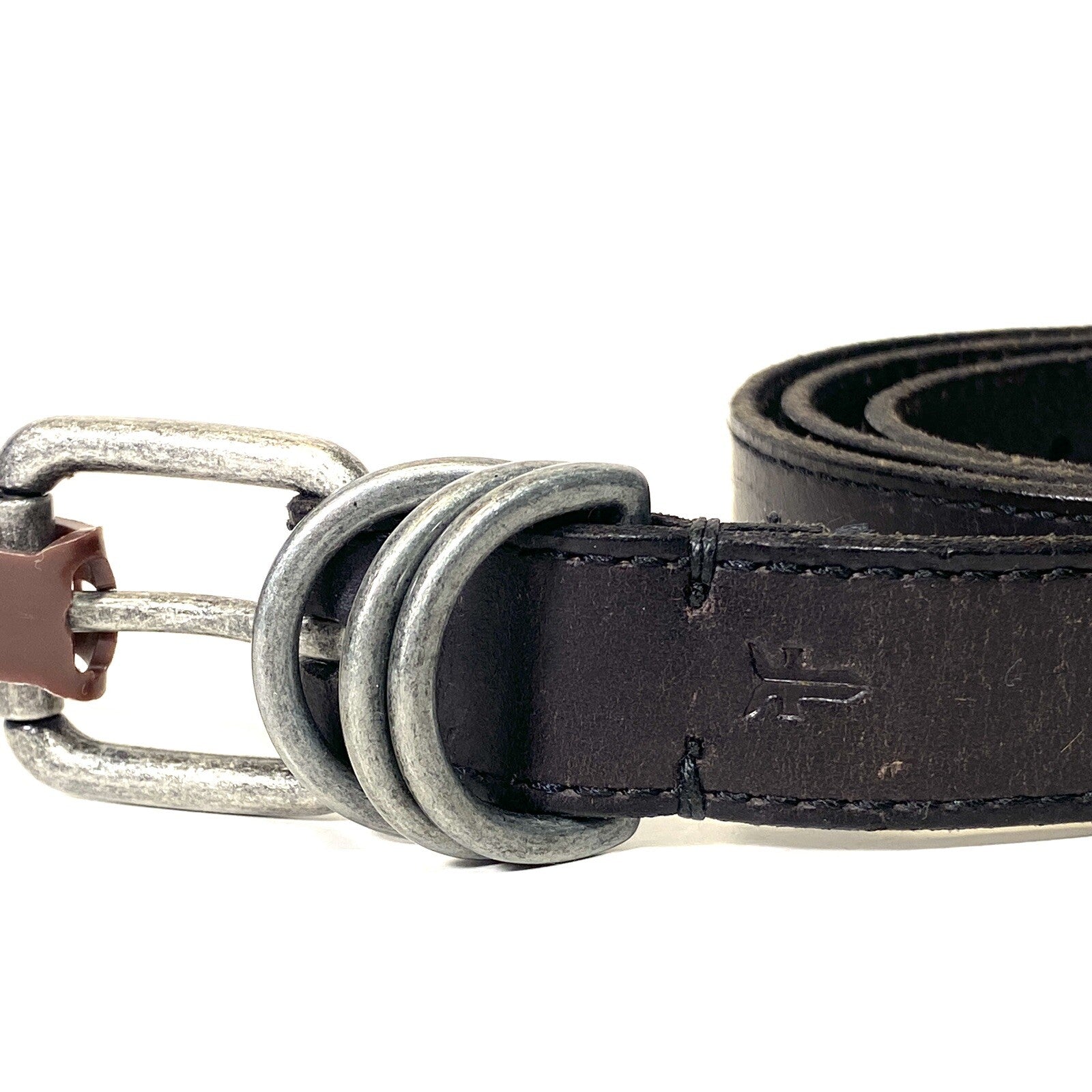 FRYE Mens Leather Thin Skinny Buckle Belt Dark Brown XL (MSRP $68)