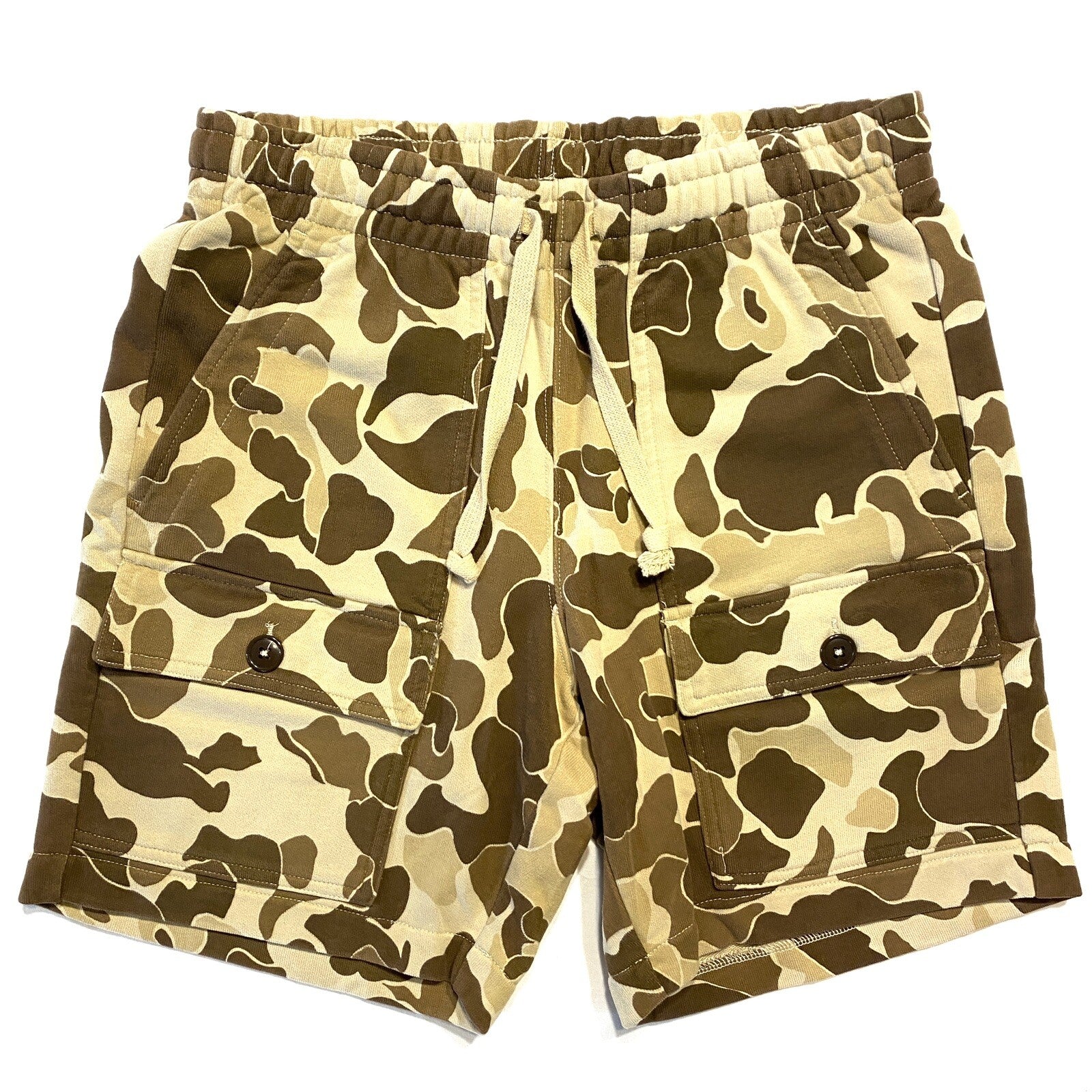 LL BEAN x TODD SNYDER Mens Camo Cotton Terrycloth Sweat Shorts Brown (MSRP $119)
