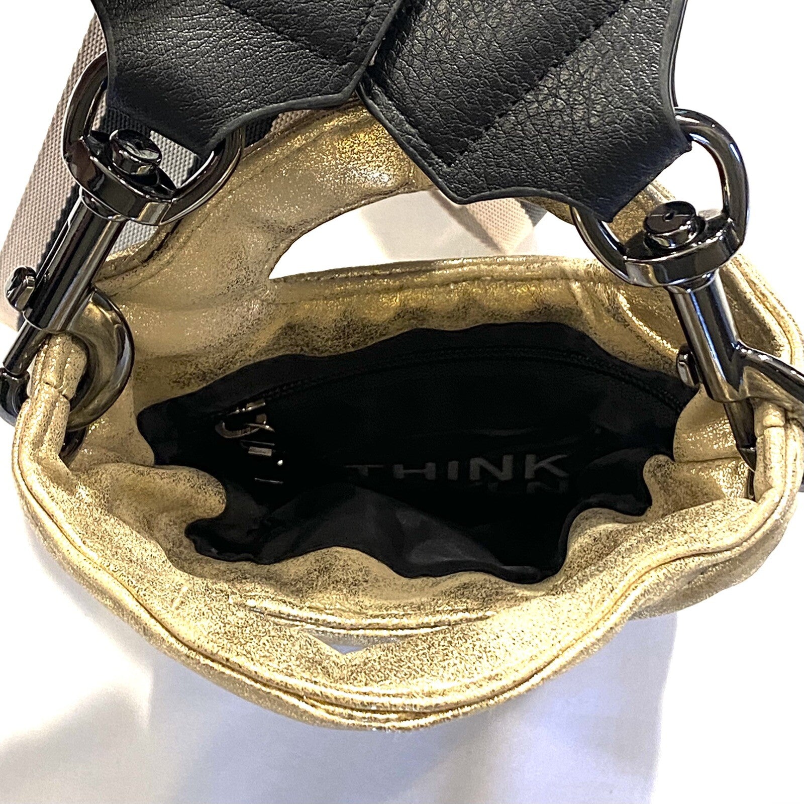 THINK ROYLN Womens Mini Florent Phone Slip Bag Metallic Gold (MSRP $98)