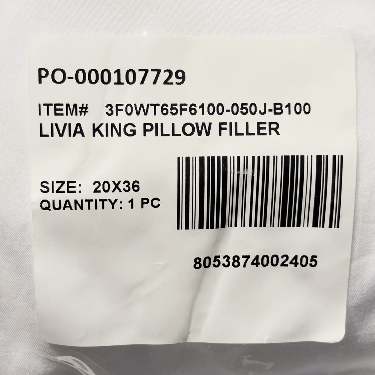 FRETTE Livia Down Feather Fill Bed Pillow Insert King (MSRP $325)