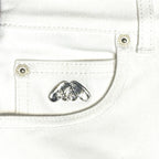 ALEXANDER MCQUEEN Womens Wide Leg Stonewash Denim Jeans White (MSRP $1,090)