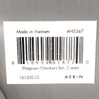 AERIN Shagreen Burl Walnut AH5387 Checkers Tray Set Cream Beige (MSRP $1,995)