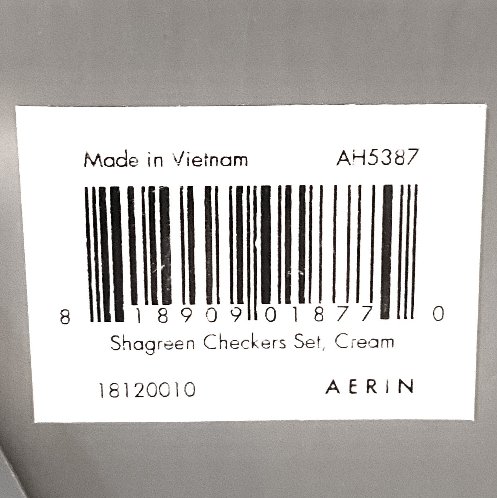 AERIN Shagreen Burl Walnut AH5387 Checkers Tray Set Cream Beige (MSRP $1,995)