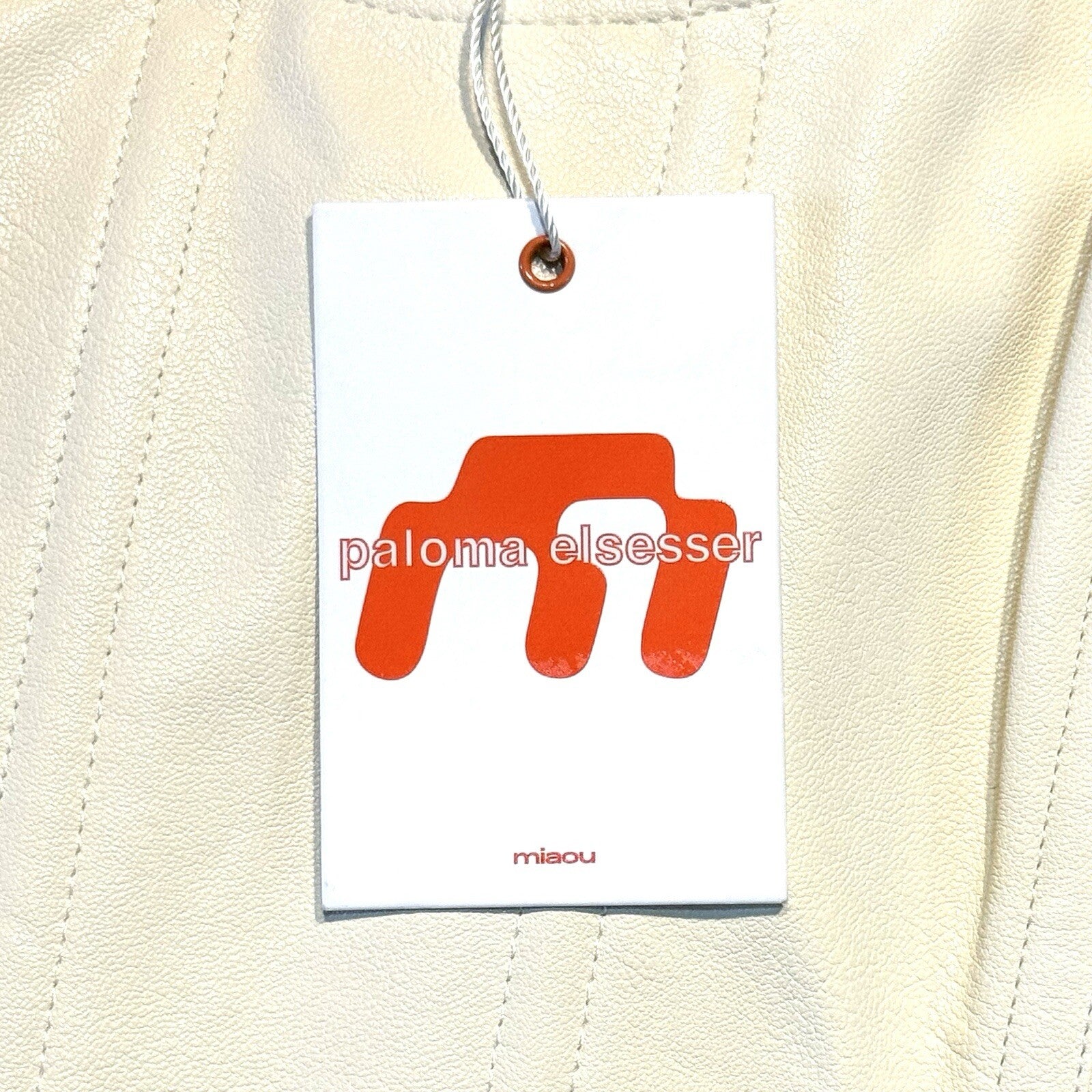 MIAOU x Paloma Elsesser Leia Faux Leather Corset Top Ivory Creme (MSRP $225)