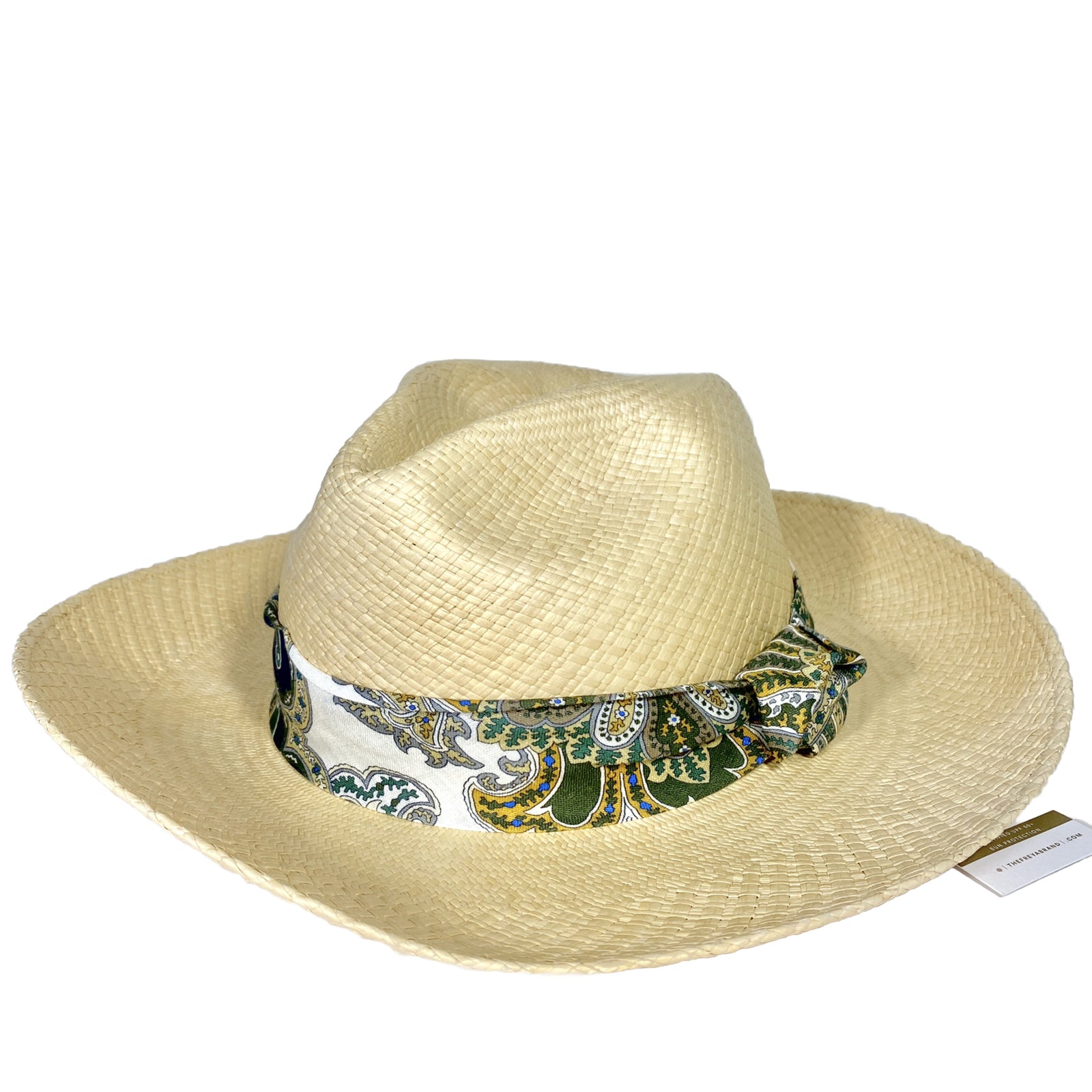 VERONICA BEARD x FREYA Womens Packable Natural Straw Paisley Hat (MSRP $255)