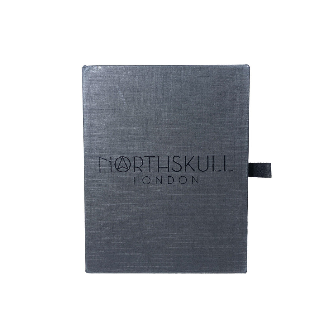 NORTHSKULL London Mens Silver Plated Swarovski Skull Bracelet Yellow (MSRP $140)