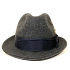 PAUL SMITH Mens Trilby Handmade in UK Wool Felt Feather Hat Grey S (MSRP $165)