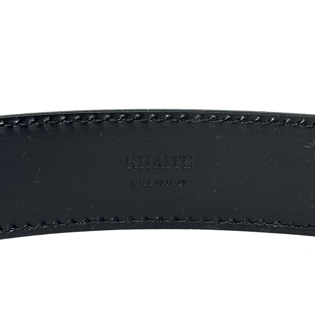 KHAITE Womens Elio Calf Hair Leather Gold Clasp Buckle Belt Black (MSRP $980)