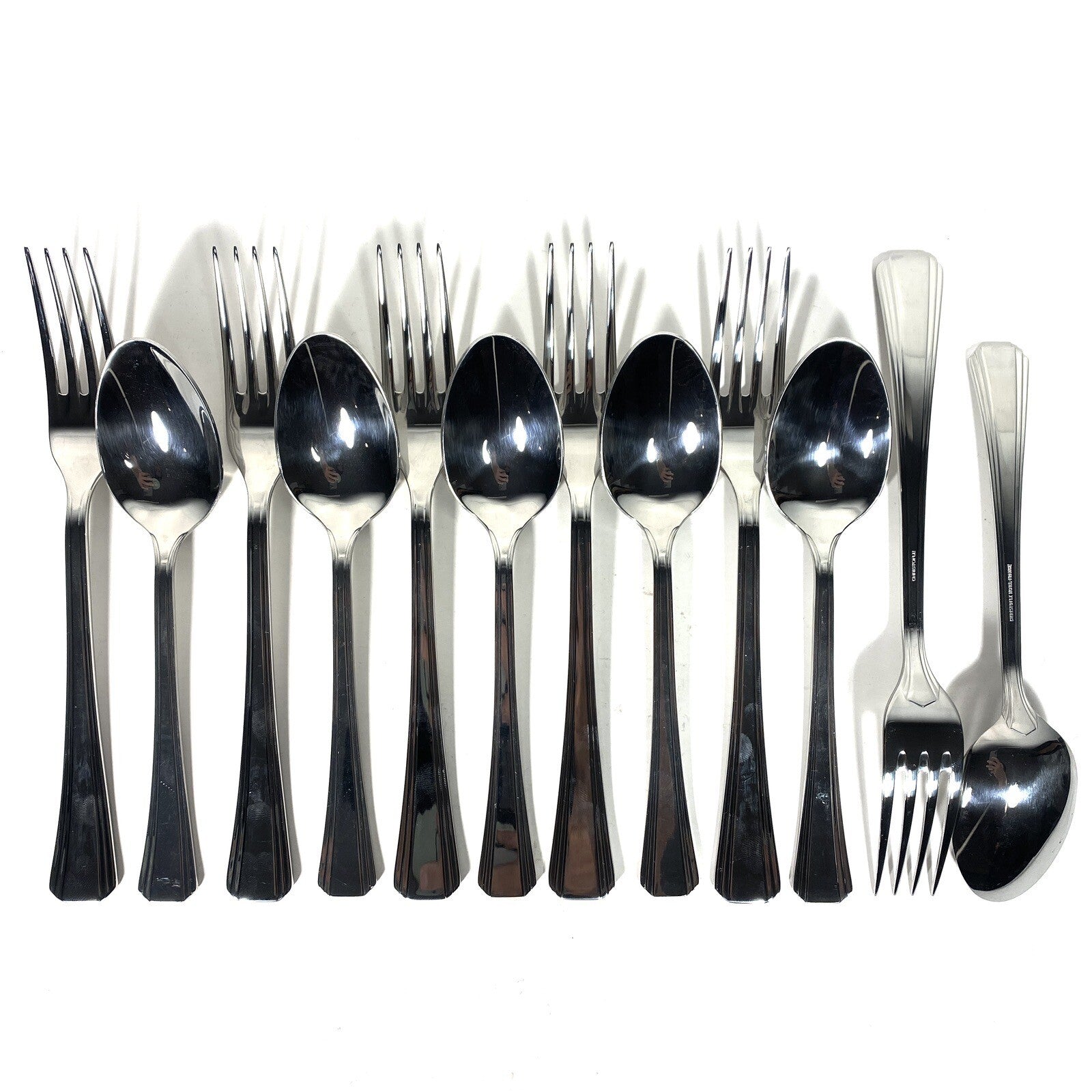 CHRISTOFLE Madison Hotel Stainless Dessert Fork & Teaspoon Set for 6 (MSRP $360)