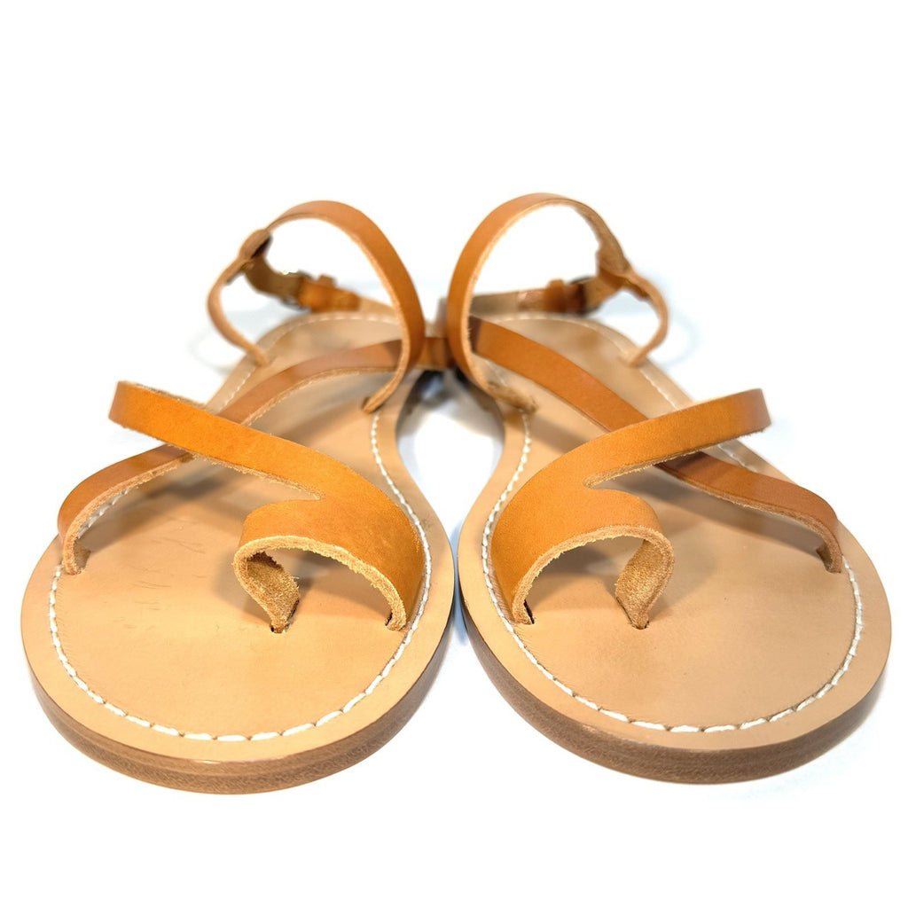 ISABEL MARANT Womens Jedri Leather Flat Sandals Natural Brown Tan 37 (MSRP $235)