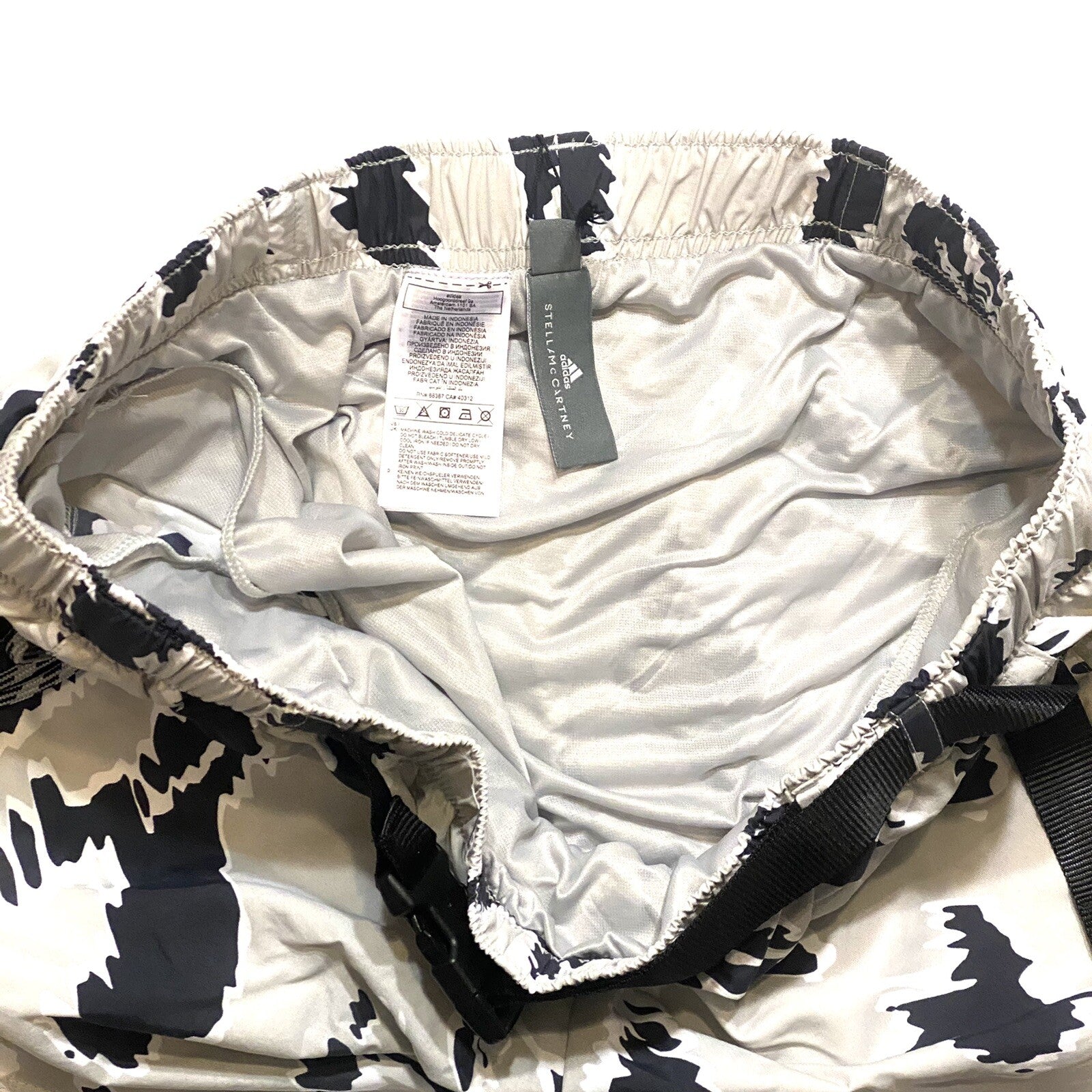 ADIDAS STELLA MCCARTNEY Womens Belted Camo Shorts Grey (MSRP $90)