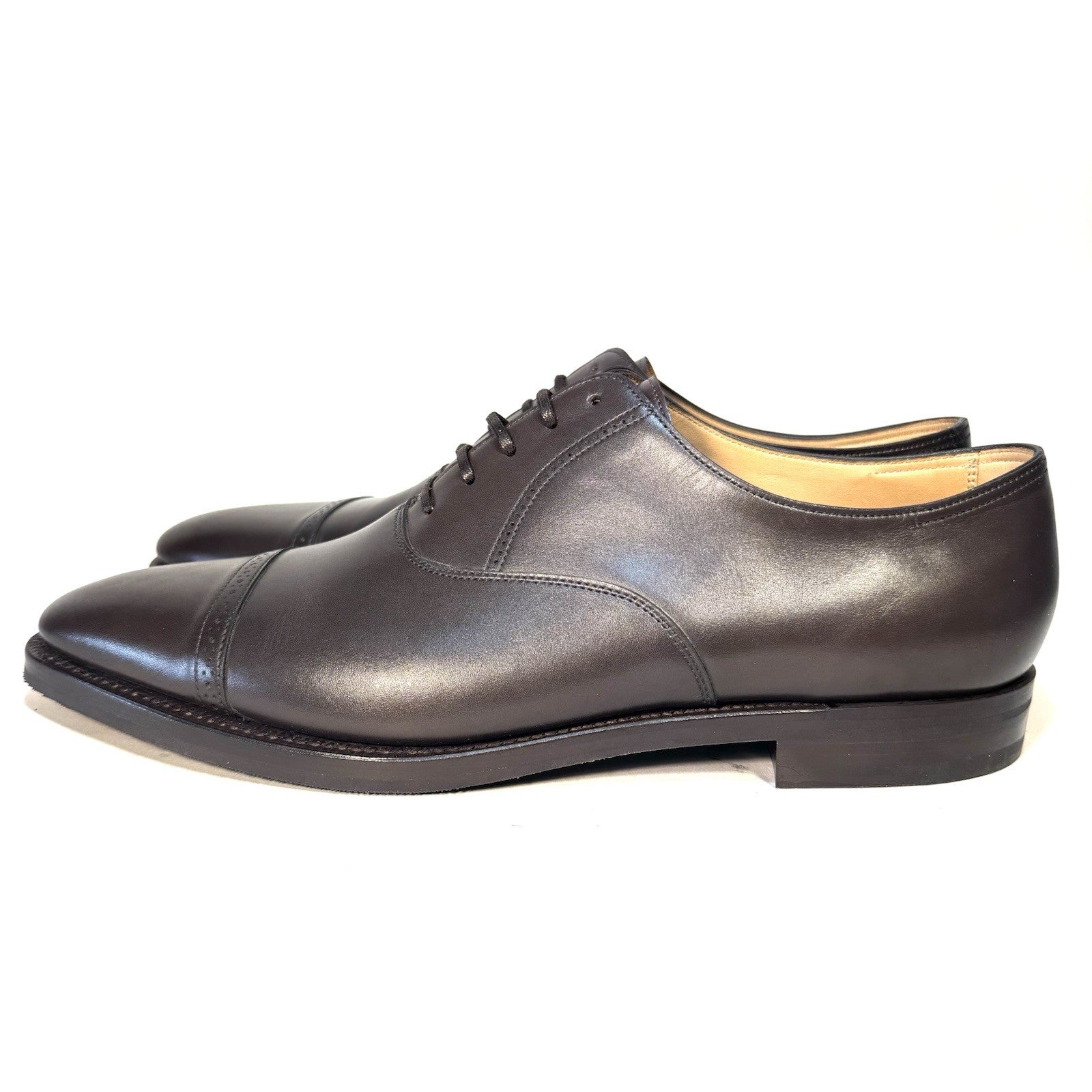 JOHN LOBB Mens Bristol Calf Leather Lace Up Dress Shoes Brown 9.5 (MSRP $1,420)