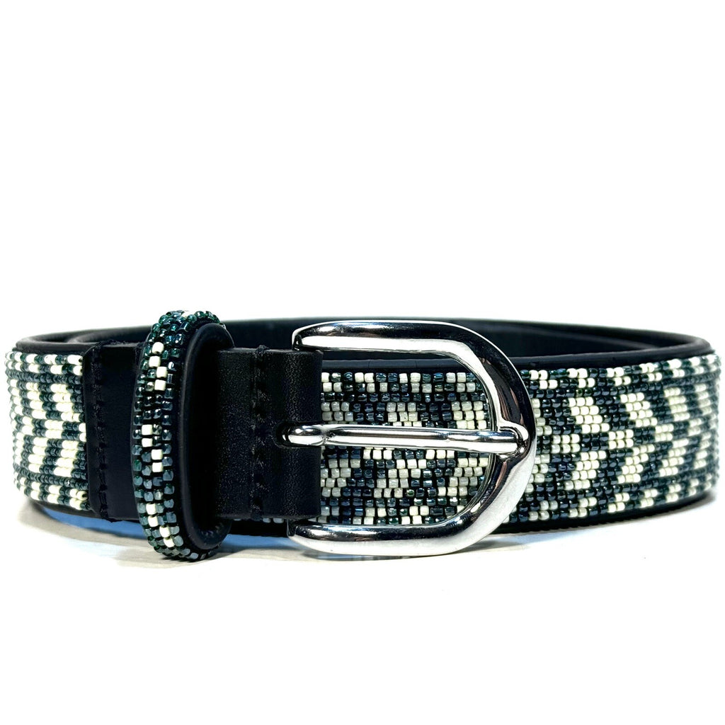 ISABEL MARANT Womens Nalise Beaded Leather Belt Black 75 (MSRP $585)