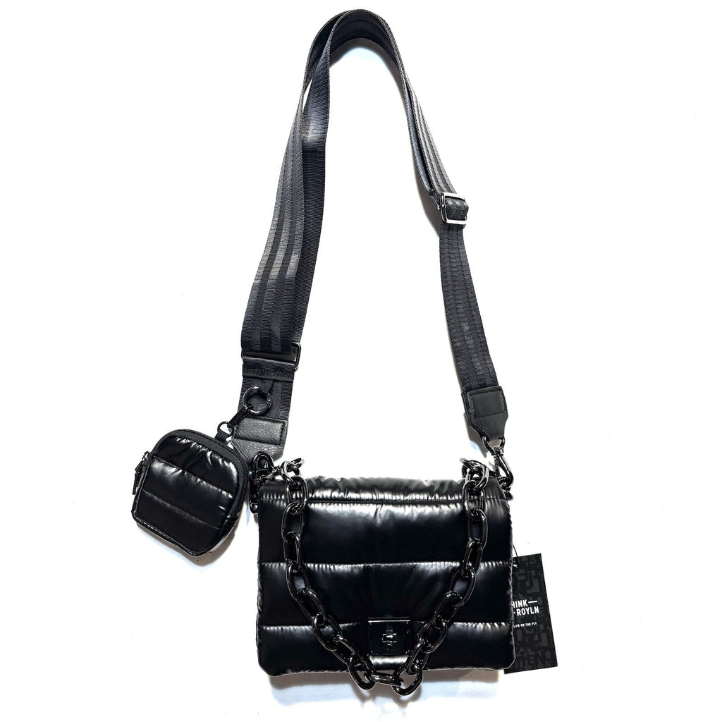 THINK ROYLN Downtown Crosswalk Crossbody Bag Pearl Black (MSRP $158)