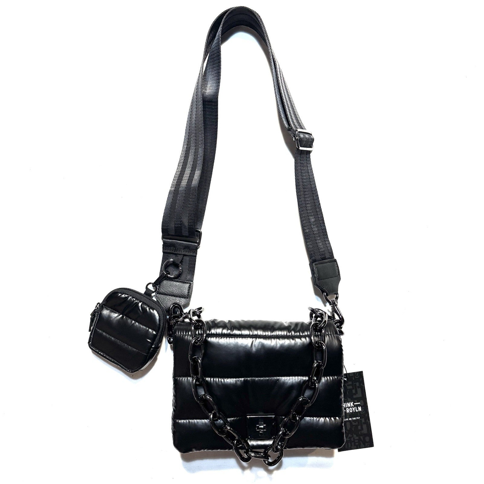 THINK ROYLN Downtown Crosswalk Crossbody Bag Pearl Black (MSRP $158)