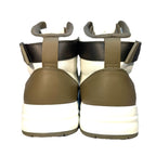 GIVENCHY Mens G4 Leather High Top Sneakers White Khaki Green 48 (MSRP $750)