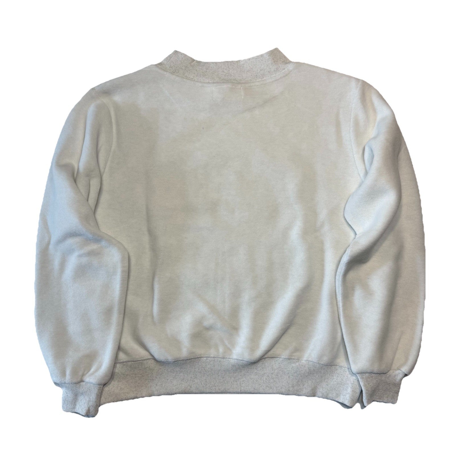 PARKE Womens Inside Out Mockneck Fleece Logo Graphic Sweatshirt White