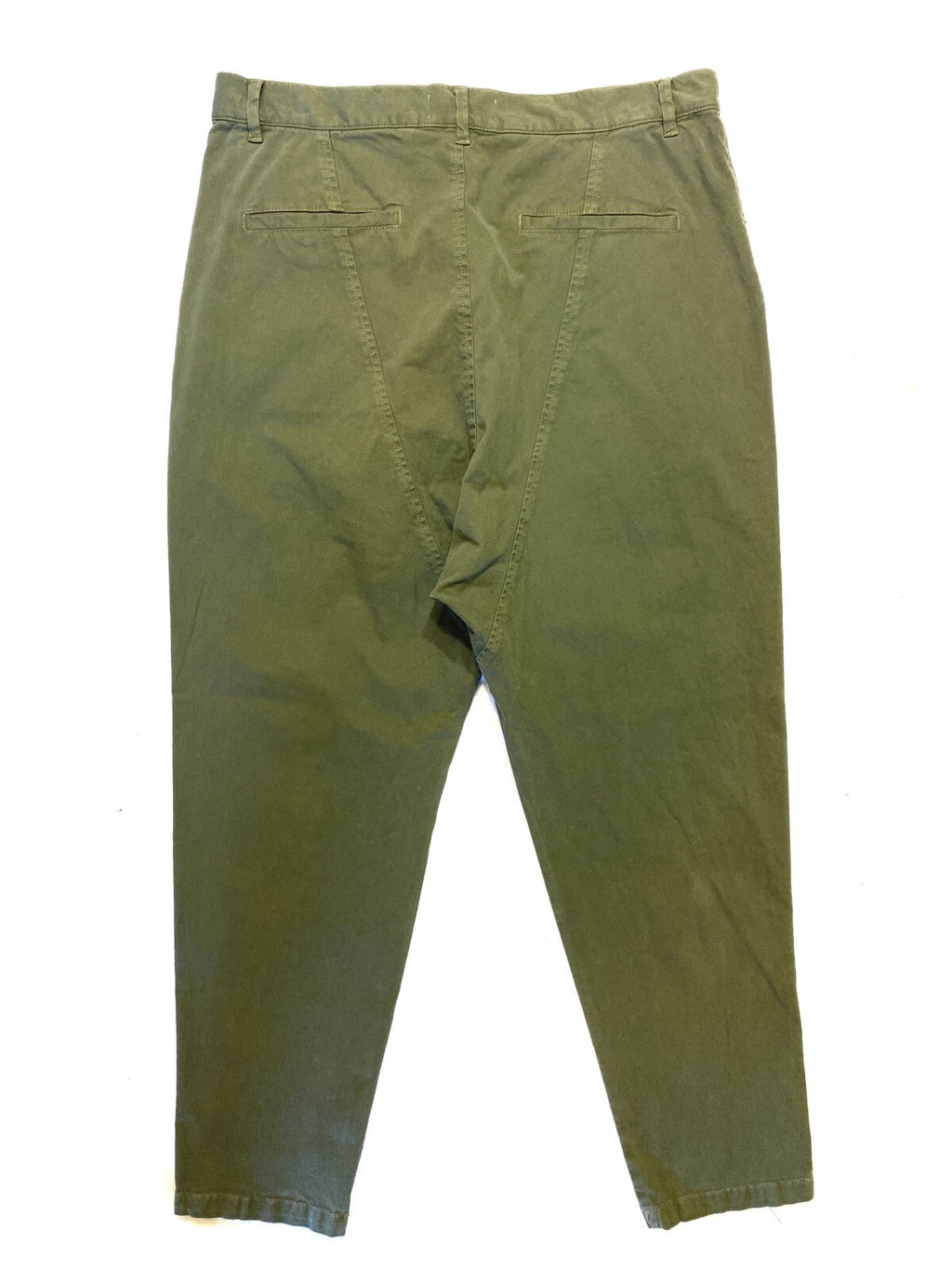 NILI LOTAN Womens Paris Crop Drop Crotch Cotton Pants Clover Green (MSRP $395)