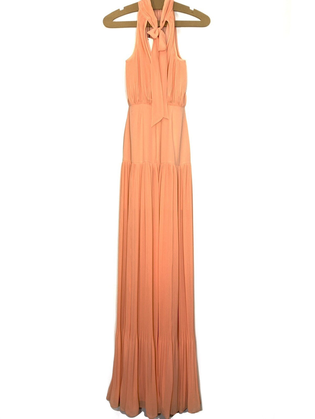 VERONICA BEARD Lilliana Long Pleated Maxi Dress Coral Pink (MSRP $698)
