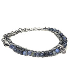 NORTHSKULL London Mens Skull Onyx Lava Stone Bead Chain Wrap Bracelet -MSRP $140