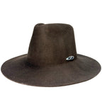 JANESSA LEONE Womens Kiko Wool Metal Detail Fedora Hat Olive Brown S (MSRP $287)