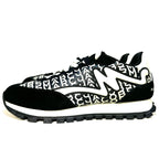 MARC JACOBS Womens The Monogram Leather Jogger Sneakers Black (MSRP $375)