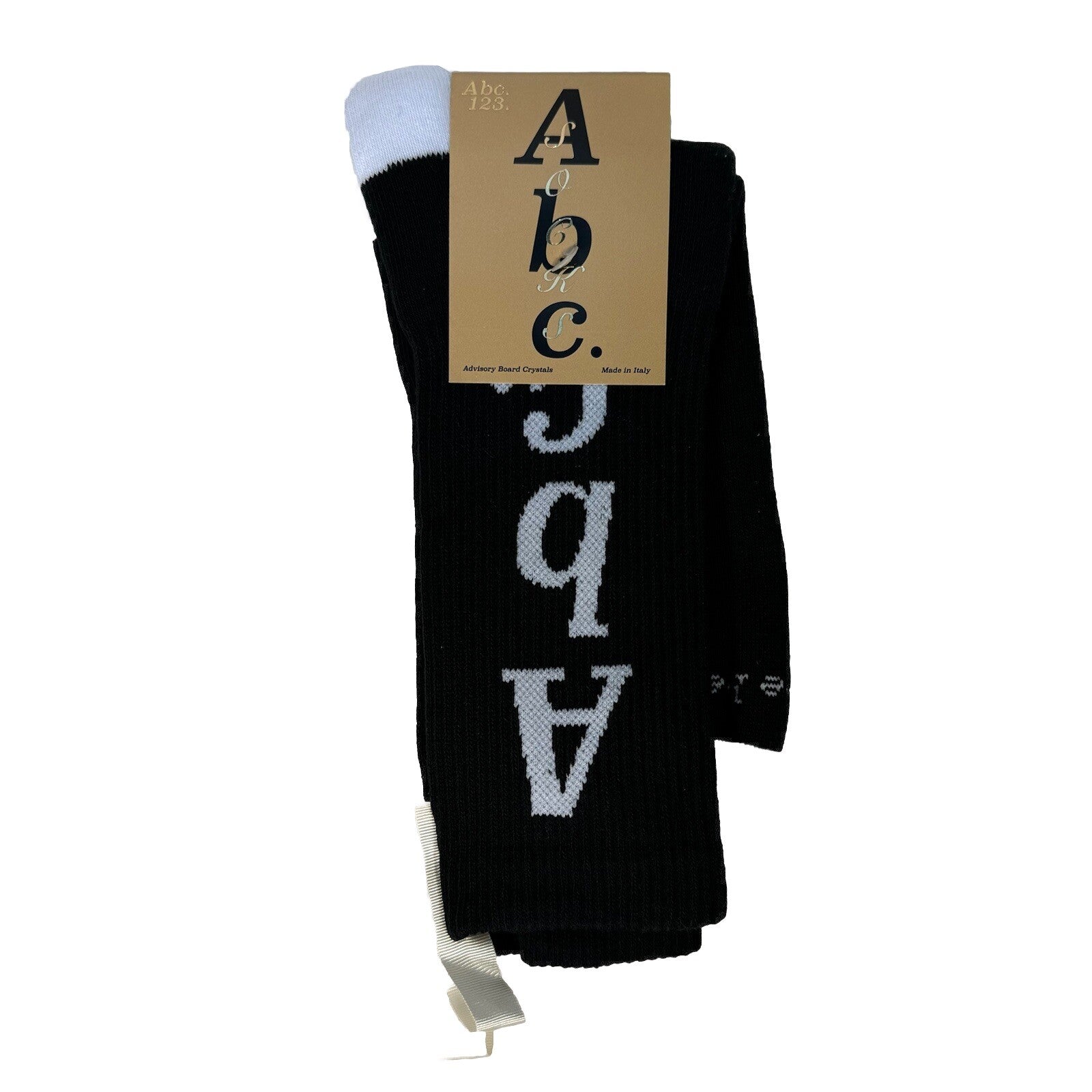 ADVISORY BOARD CRYSTALS ABC Mens Ribbed Logo Socks Anthracite Black (MSRP $35)