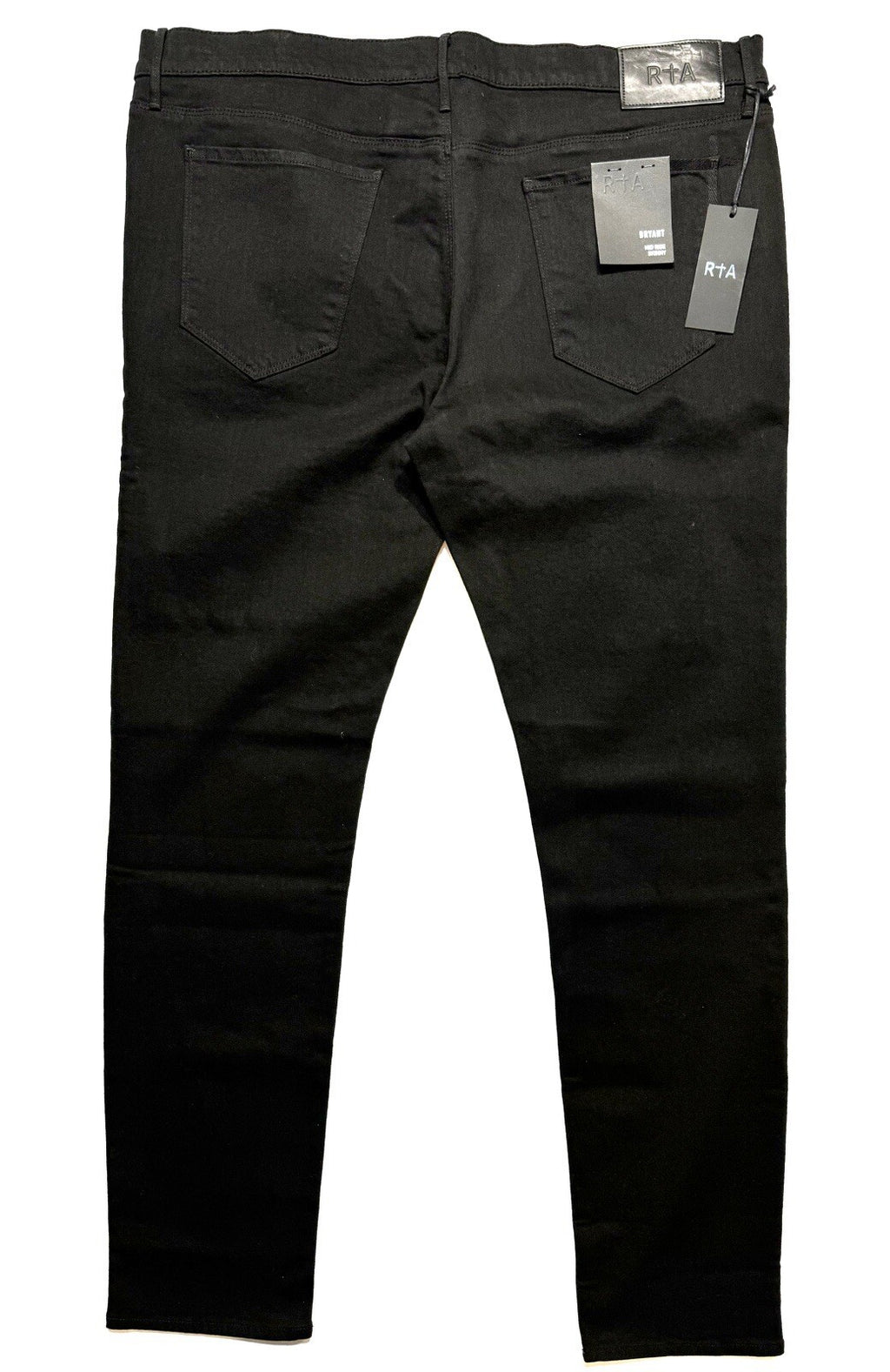 RtA Mens Bryant RIP Rest in Power Mid Rise Skinny Jeans Black 42 (MSRP $335)