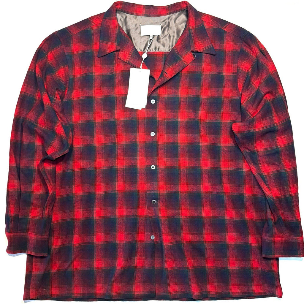 MAISON MARGIELA x PENDLETON Mens Wool Plaid Flannel Overshirt Red (MSRP $1,390)