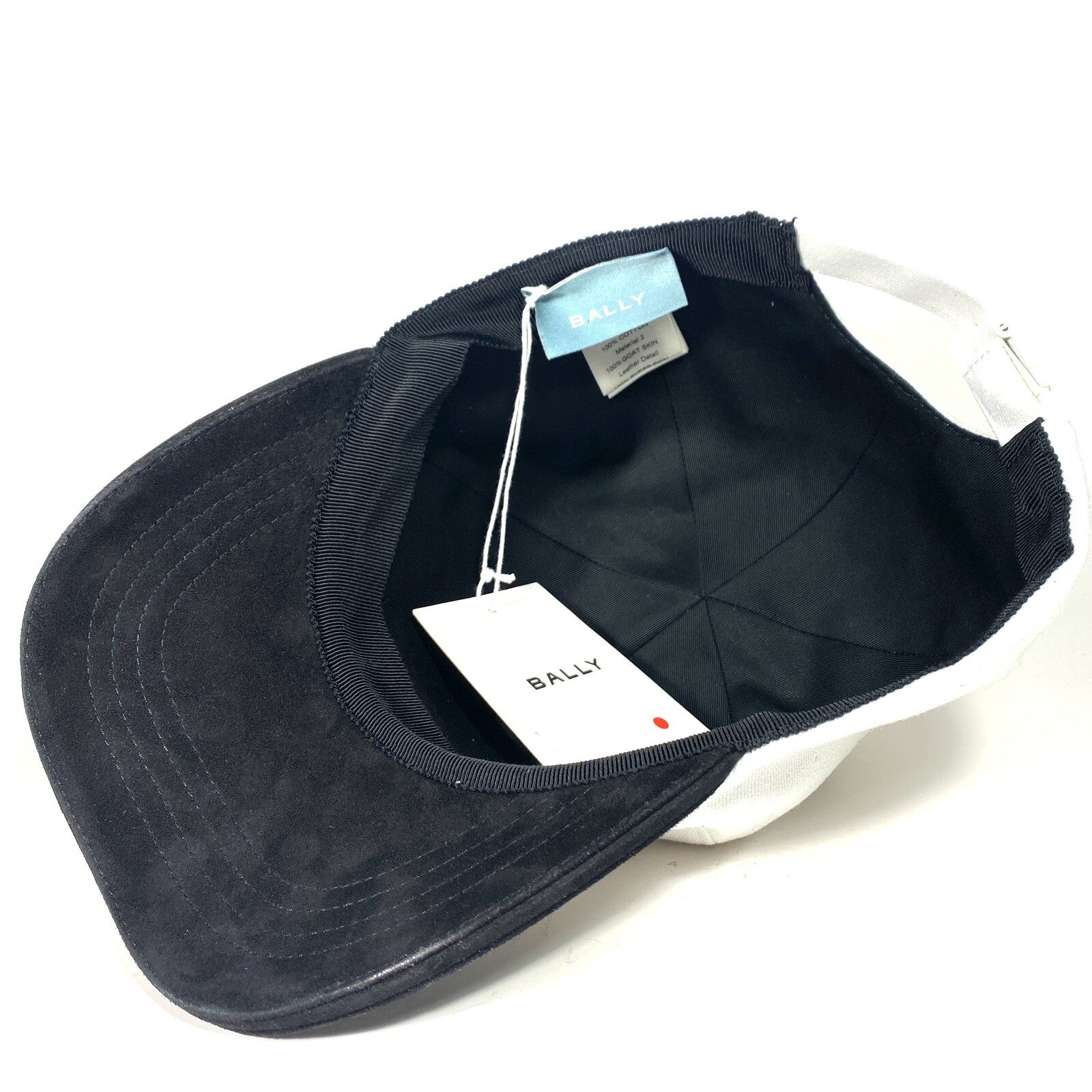 BALLY St Moritz Switzerland Curling Suede Denim Hat Shortbread White (MSRP $350)